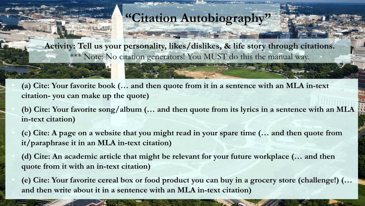 One of Jacob's sample lessons from a past writing course