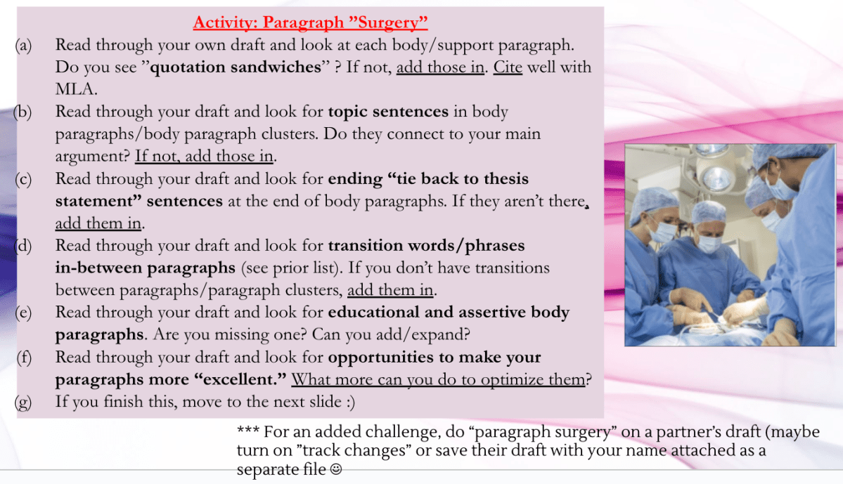 One of Jacob's sample lessons from a past writing course